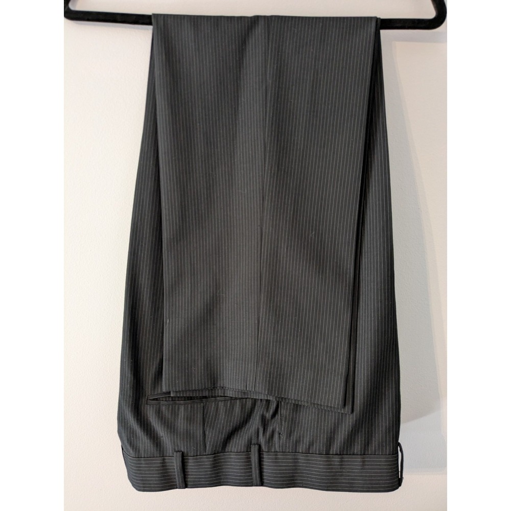 Billy London UK Dress Pants Men's 34x30 Black Pinstripe Pants Suit Bottoms